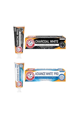 Arm & Hammer Charcoal White + Advence White Pro Diş Macunu 2 x 75 ML