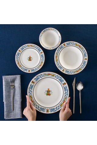 Karaca Forever Bone Vase 24 Parça 6 Kişilik Yemek Takımı Renkli