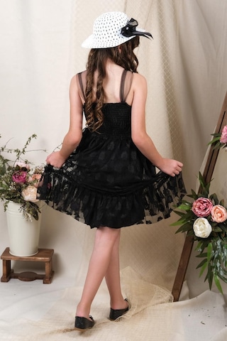 Mnk Baby & Kids Şapkalı Gipeli Kız Elbise Mnk0609 Siyah