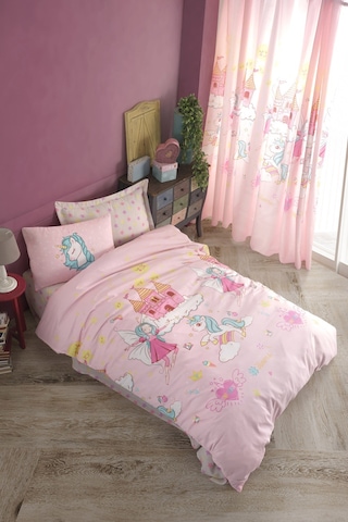 Eponj Home Kolay Ütülenir Nevresim Takımı Tek Kişilik Unicorn Dreams Pembe