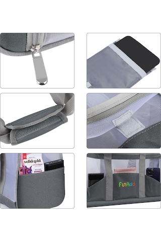 Funadd Portable Breathable Pet Bag Outdoor Shoulder Tote Bag Grey