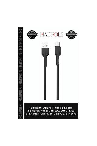 Bağlantı Aparatı Yedek Kablo Yolculuk Aksesuarı Xcc9002 27w 3.3a Hızlı Usb-a To Usb-c 1.2 Metre
