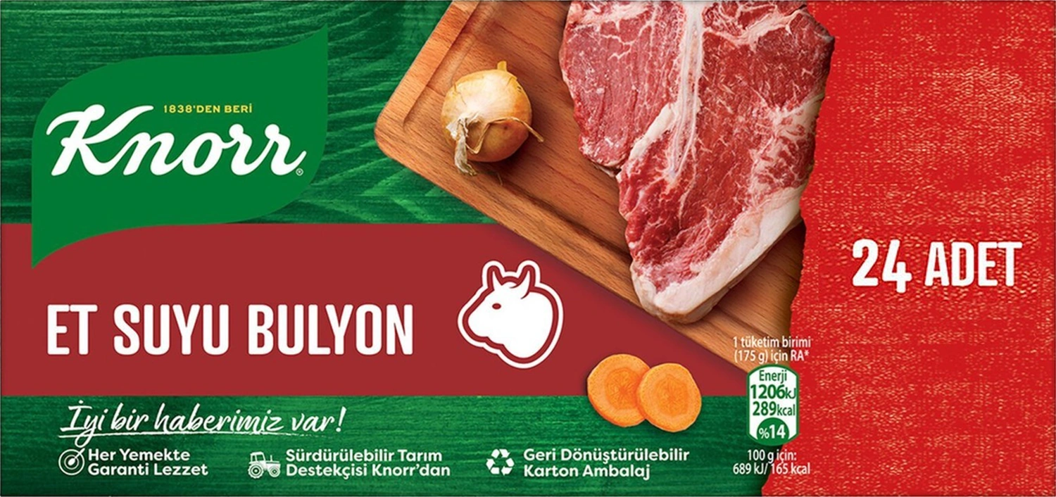 Knorr Tavuk Ve Et Suyu Bulyon 24 Adet 240 Gr 4 Lü Karma Paket