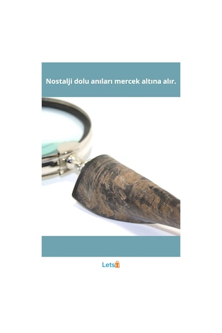 Doğal Boynuz Saplı Metal Çerçeveli Büyüteç