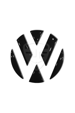 Volkswagen Arka Bagaj Logo 3D Iç Sticker Siyah