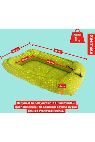 Xpermate Babynest,yenidoğan Bebek Yuvası,taşınabilir Yatak Yeşil