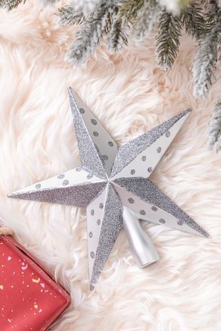 Karaca Home New Year Yılbaşı Yıldız Ağaç Başlığı Gümüş 153.09.01.1859