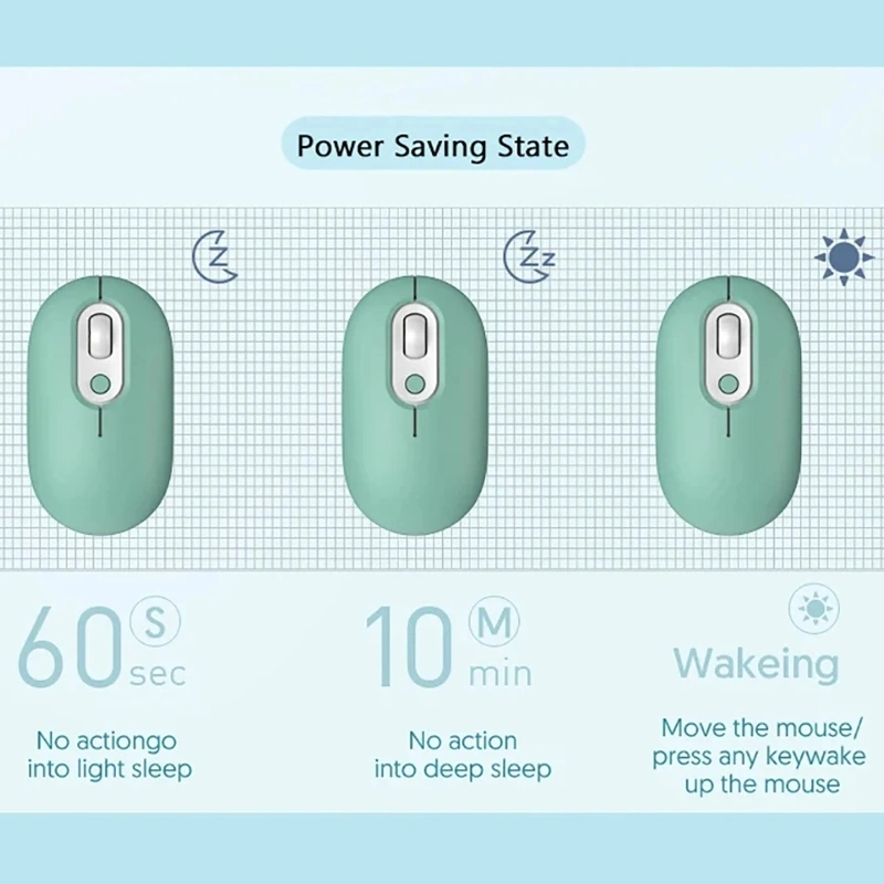 Sones Şarj Edilebilir Aydınlatmalı Sessiz Kablosuz Fare, Stil: 2.4g Yeşil Diğer