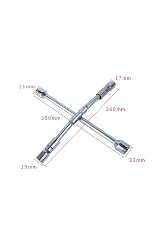 Sones 350mm Katlanır Çapraz Kol Araba Lastiği Anahtarı, Özellikler: 17/19/21/23mm