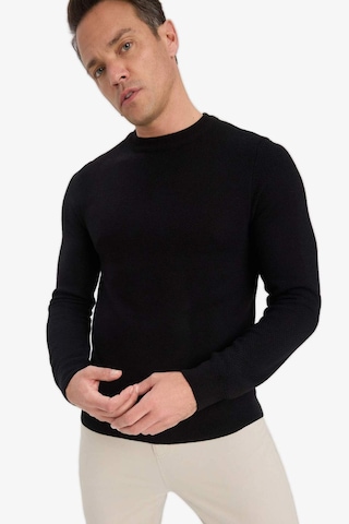 Defacto Standart Fit Bisiklet Yaka Basic Dokulu Triko Kazak F1777ax25aubk81 Siyah