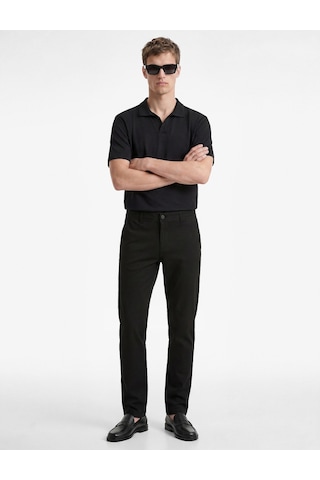 Koton Viskon Karışımlı Cepli Slim Fit Kumaş Pantolon Siyah 6sam40079hw