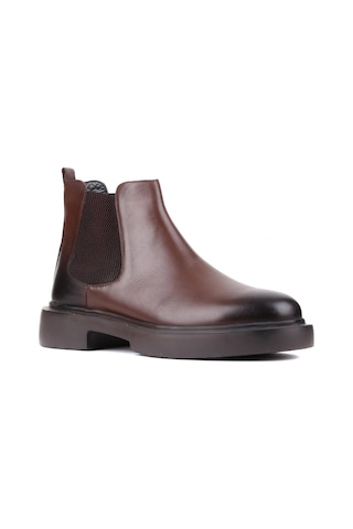 Shoetyle - Kahverengi Deri Erkek Chelsea Bot 250-082-907 Kahverengi