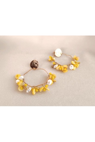 Küpe Otantik Doğal Taş Halka Sallantılı Küpe Nişan Düğün Kadın Takı Hediye Çok Renkli