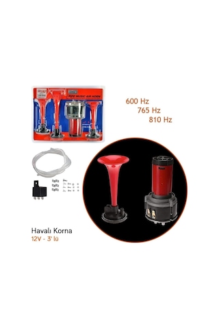 Korna 12v 3lü Havali Motorlu