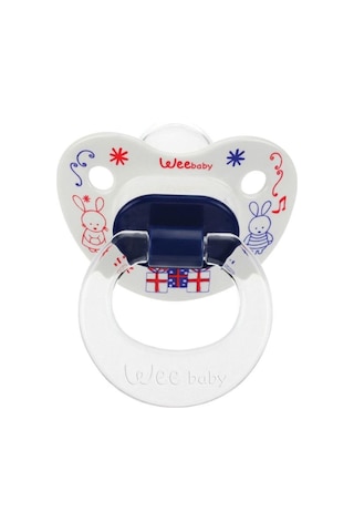 Wee Baby 834 Desenli Silikon Damaklı Emzik 6-18 Ay Çok Renkli