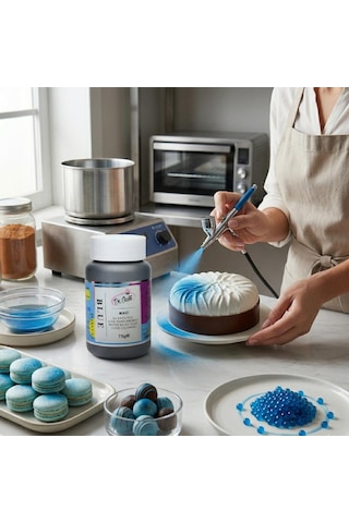 Su Bazlı Toz Gıda Boyası Mavi 75 Gr Profesyonel Yoğun Pigment Pastacılık Boyası