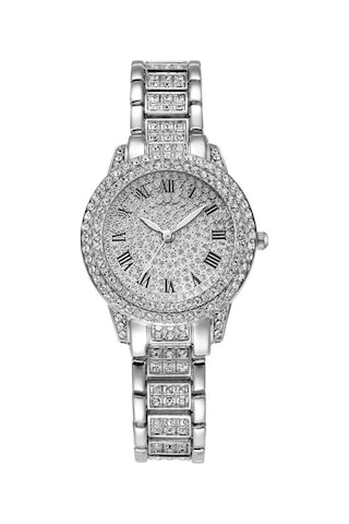 Vkemall Bayanlar İçin Zümrütlü Roma Rakamlı Gümüş Renkli Çelik Kordonlu Kwarts Saat - Zirve Konfor Ve Tarz Silver