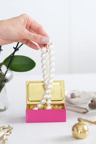 Fuşya & Gold 94 X 59 X 36 Mm - Premium Metal Hediye, Takı Ve Saklama Kutusu