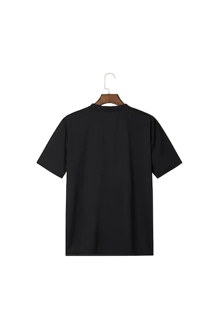 Elfa Tekstil Unisex Balance Baskili Bi Si Klet Yaka T-shi Rt SIYAH