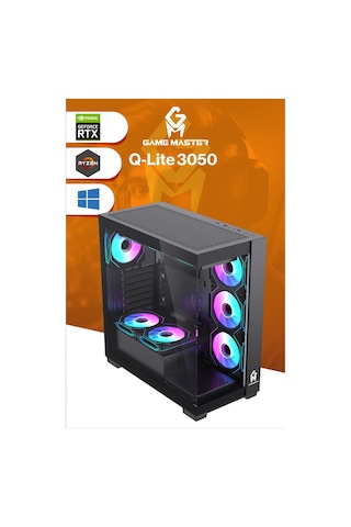 Game Master Qlite-3050 R5-5600 16 GB 512 GB M.2 SSD RTX3050 Free Dos Masaüstü Oyuncu Bilgisayarı