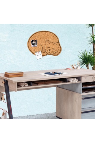 Uyuyan Kedi Mantar Duvar Panosu Arkası Yapışkanlı 42 Cm X 56 Cm Genel