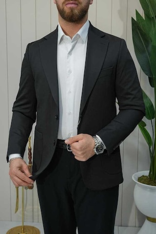 Bys Beystil Sivri Yaka Siyah Ceket 53294 - Slim Fit