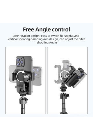 Hombey Dual Telefon Tutucu, 4 Soğuk Ayaklı Ünite, 360 Döner, Abs+pc Malzeme, Çapraz/dikey Çekim, Vlogger/live Yayıncı İçin Siyah