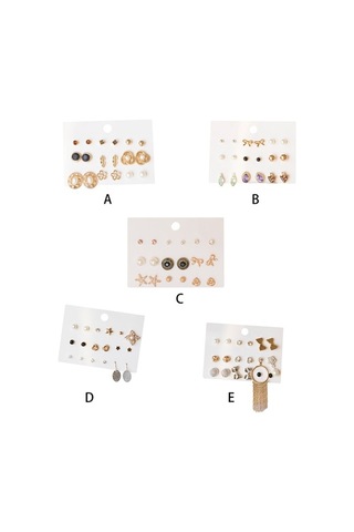 Flybuy Zarif Tasarım Tarzınızı Tamamlayın Şık Seti, Küpe İle Diğer Çift 9 Ft Çok Renkli