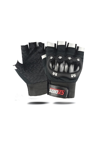 Çocuklar İçin Koruma Destekli Unisex Yarım Parmak Scooter Bisiklet Eldiveni