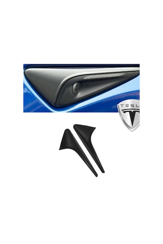 Tesla Model Y Model 3 Yan Kamera Çerçeve Kapağı Hw4.0 Mat Siyah 2 Adet