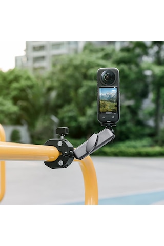 Ga96 Bisiklet Ve Motosiklet İçin Kamera Alüminyum Gidon Tutucu Insta-360 X5 X4 X3 X2/go 3s/go 3/gopro Hero 13 12 11 10 9 8/djı Osmo Pocket 3/2/action 5/4/3/2 Siyah