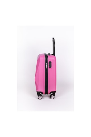 Polo&Sky Elmas Model Pembe Renk Kabin Boy Valiz Bavul Pembe