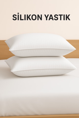 Formeya Boncuk Silikon Yastık 2 Adet 50x70 Cm Beyaz