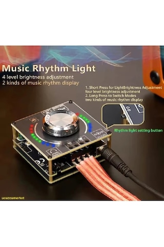 Bluetooth 5.1 100w+100w 2.0 Kanal Dijital Hifi Stereo Ses Amplifikatörü Usb+aux