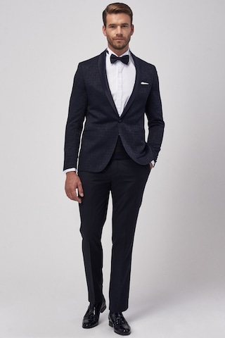 AC&Co / Altınyıldız Classics Erkek Lacı Slim Fit Desenli Smokin Damatlık Lacı Lacivert