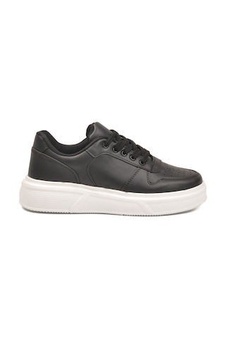 Ayk's Siyah Beyaz Bağcıklı Cilt Hafif Unisex Sneaker Aper 049 G Siyah-beyaz