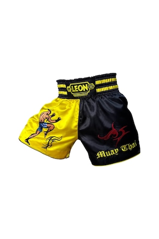 Leon Warrior Profesyonel Muay Thai Ve Kick Boks Şortu Sarı Siyah Renkli Byl1005 Siyah-sarı