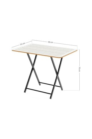 Katlanır 4 Kişilik Bahçe Masası Bistro Masa 55x90 Beyaz 1425 Beyaz