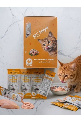 Krem Kedi Ödül Maması Tavuk Aromalı 12 4'lü Paket Toplam 48 Ad.