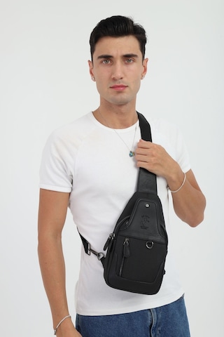 Kanvas Koyu Siyah Çanta Erkek Omuz Çantası Erkek Çapraz Çanta Siyah - Siyah