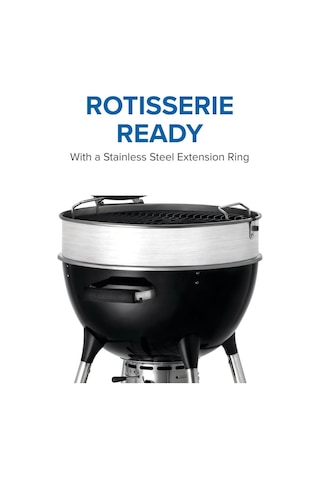 Pro 18 İnç Kömür Kettle Grill - Pro18k-leg-3 - Siyah, Paslanmaz Çelik Ara Halka, 1540 Cm² Pişirme Alanı, Sağlam Çok Renkli
