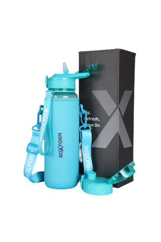 Roxform 1100 Ml Mavi Premium Suluk Matara Bpa & Bps İçermez, Kılıflı Ve Sızdırmaz Mavi