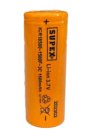 Icr18500-1500f-3c Lityum Ion 3.7v 1500mah 3c Deşarj Akımı Düz Kafa Pil