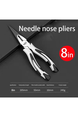 Aubyhe 8" Elektrikçi Testere: Anti-skay Kollü, Tel Kesme-çıkartma Ve Presleme Özellikli, Krom Vanadyum Çelik Uçlu Testere