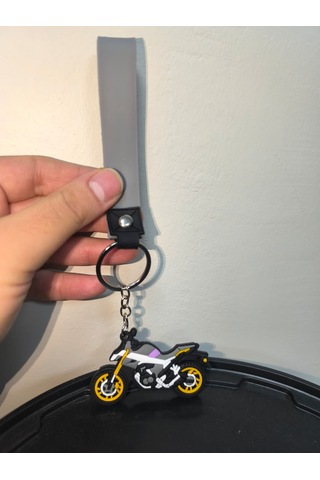 Silikon Kaliteli Motosiklet Anahtarlığı Esnek, Dayanıklı Ve Şık Tasarım Gri