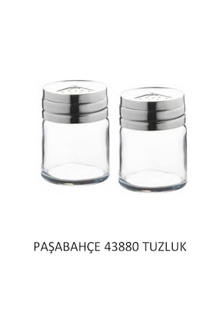 Paşabahçe Tuzluk Basic Metal Kapaklı Tuzluk Biberlik 2'li Cam Şişe
