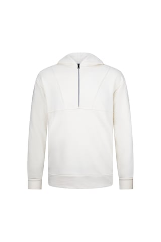 Hatemoğlu Beyaz Regular Fit Fermuarlı Kapüşonlu Sweatshirt Beyaz