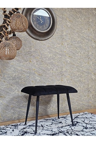 Siyah Sivriltmel Ayaklı 60 Cm Puf Bench - Puf - Bench - Oturak - Çok Renki