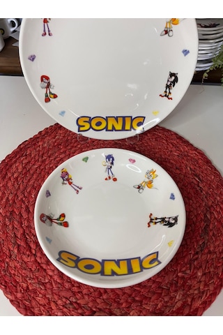 6 Parça Sonic Model Çocuk Bebek Yemek Takımı Beslenme Seti Çok Renkli