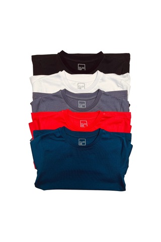 Çocuk Basic T-shirt Kız Erkek Unisex %100 Pamuk 5'li Paket Ek-3